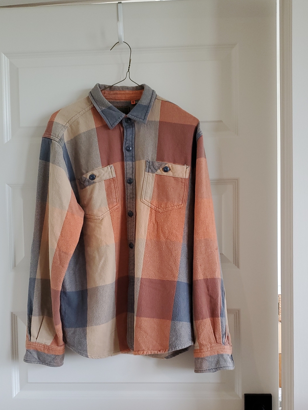 Howler Brothers Plaid Shirt in Orange & Gray